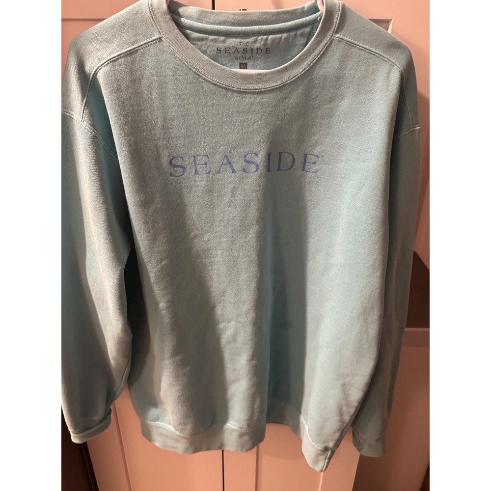 The Seaside Style Mens Light Blue Crewneck Sweatshirt Seabreeze Graphic Size‎ M